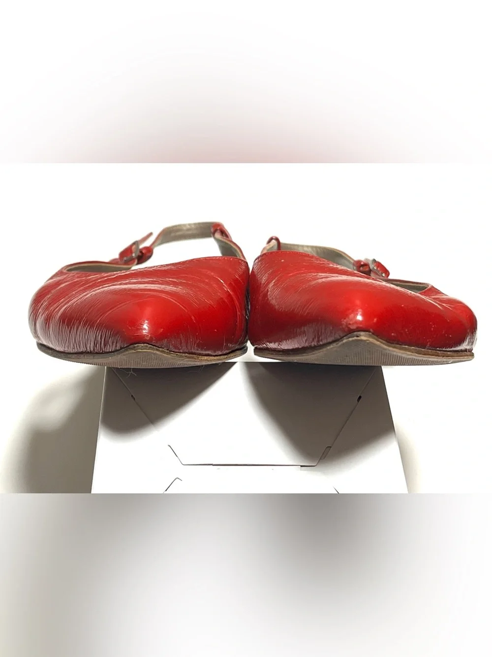 AGL Red Italian Leather Flats